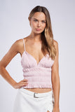 Tiny Stripe Crop Top (Pink)