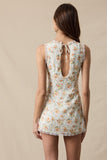 Perry Plaid Floral Mini Dress (Orange Fire)