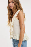 Cascading Ruffle Lace Top (Baby Yellow)