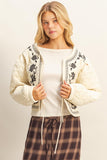 Quilted Floral Embroidered Jacket