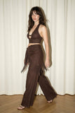 Fringe Wrap Three Piece Set (Brown)