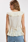 Cascading Ruffle Lace Top (Baby Yellow)