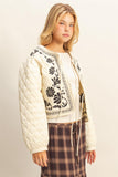 Quilted Floral Embroidered Jacket