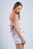 Stacy Floral Tie Back Tube Top (Pink)