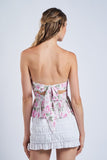 Stacy Floral Tie Back Tube Top (Pink)