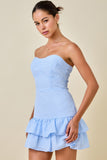 Strapless Gingham Sweetheart Mini Dress