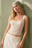 Lace Fitted Tank Top (Cream)