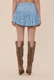 Vivid Ditsy Floral Corset Crossed Tie Mini Skort