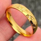Inlaid Stars 18K Gold Plated Stainless Steel Ring