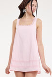 Lovely Babydoll Swing Mini Dress (Baby Pink)