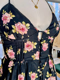 Rosette Floral Corset Maxi Dress