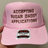 Accepting Sugar Daddy Applications Hat (Pink & Brown)