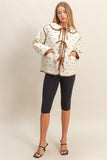 Polkadot Quilted Front Tie Jacket