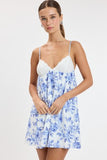 Camellia Swing Mini Dress (Blue)