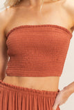 Tube Top & Tiered Skirt Set (Rust)