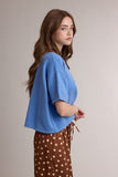 Short Sleeve Button Front Knit Cardigan