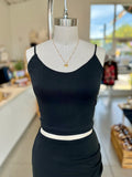 Spaghetti Strap Crop Top (Black)