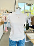 Terry Side Ruched Muscle Top (Taupe)
