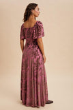 Burnout Velvet Flutter Maxi Dress