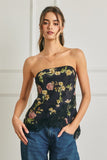 Iris Floral Stapless Top