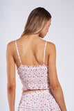 Cherry Smocked Crop Top