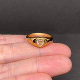 Inlaid Heart 18K Gold Plated Ring (Golden)