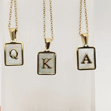 Abalone Initial Necklace