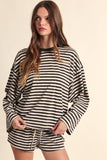 Haley Stripe Oversized Top (Olive Stripe)