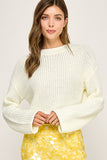 Cozy Morning Knit Sweater (White)