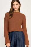 Cozy Morning Knit Sweater (Brown)