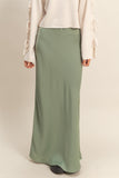 Celeste Satin Skirt (Sage)