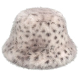 C.C Faux Fur Leopard Bucket Hat (Light Grey)