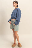 Everyday Cropped Sweatshirt (Dusty Navy)