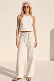 Soft Halter Cropped Top (Ecru)