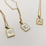 Abalone Initial Necklace