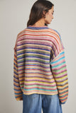 Rainbow Button-Up Knit Sweater Cardigan