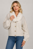 Fireside Faux Fur Cardigan (Taupe)