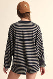 Haley Stripe Oversized Top (Navy Stripe)