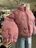Gingham Heart Puffer Jacket