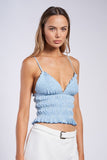 Tiny Stripe Crop Top (Blue)