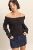 Shoulder Season Sweater (Black)