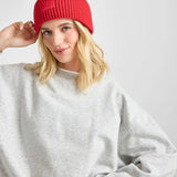 Adult Mad Hatter Ribbed Knit Beanie (Lipstick Red)