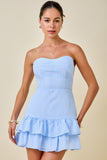 Strapless Gingham Sweetheart Mini Dress