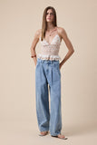 Cocoa Floral Sweetheart Ruffle Lace Cami Top