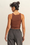 Scoop Neck Bodycon Tank (Brown)