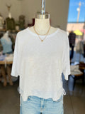 Hacci Side Tie Boxy Top (Ivory)