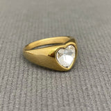 Glossy Colored Heart Ring (White)