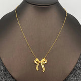 18k Gold Bow Necklace