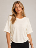 Hacci Side Tie Boxy Top (Natural)
