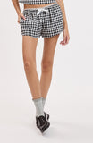 Gingham Checker Lace Ribbon Point Micro Shorts